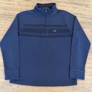 Boy’s Vineyard Vines Saltwater Surf Stripe Quarter Zip Up, Size M (12-14)